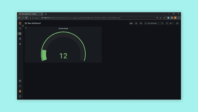 Configured dashboard in Grafana.