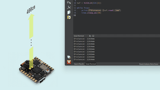 ToF Sensor test using OpenMV