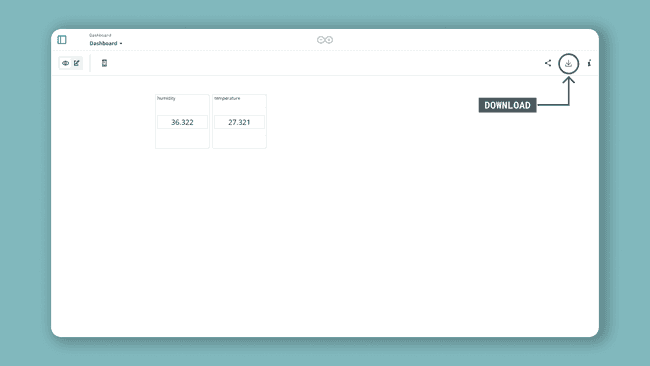 Window with historical data inside dashboard.