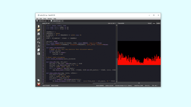 OpenMV IDE - Spectrum analyzer