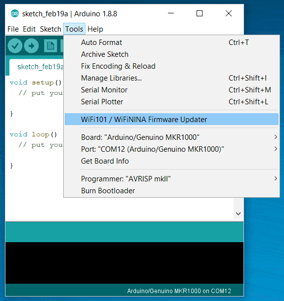 Navigate to the firmware updater tool.