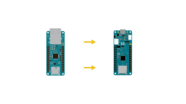 Mount the shield on a MKR board.