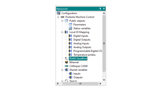 RS-485 Resources Window